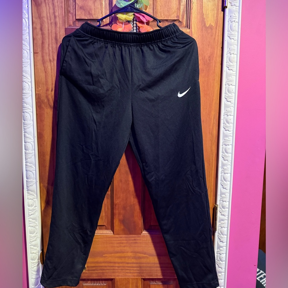 Nike Kids Black Sweatpants with White Logo